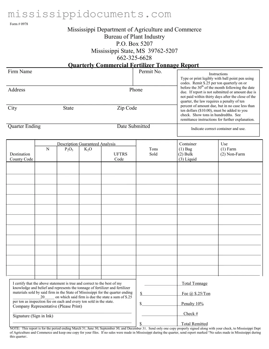 Official 0978 Mississippi Form in PDF
