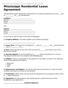Attorney-Verified Residential Lease Agreement Document for Mississippi State